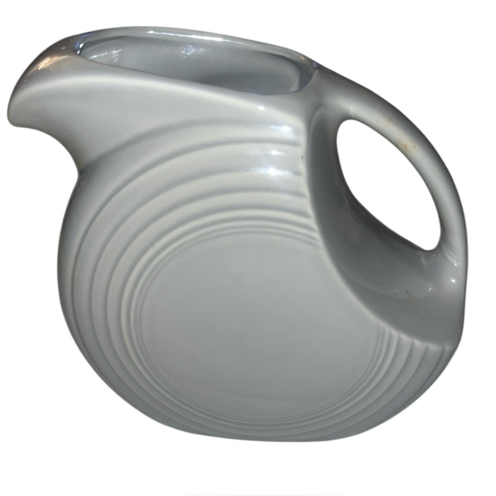Vintage Fiestaware Large Disk Pitcher, Pearl Gray